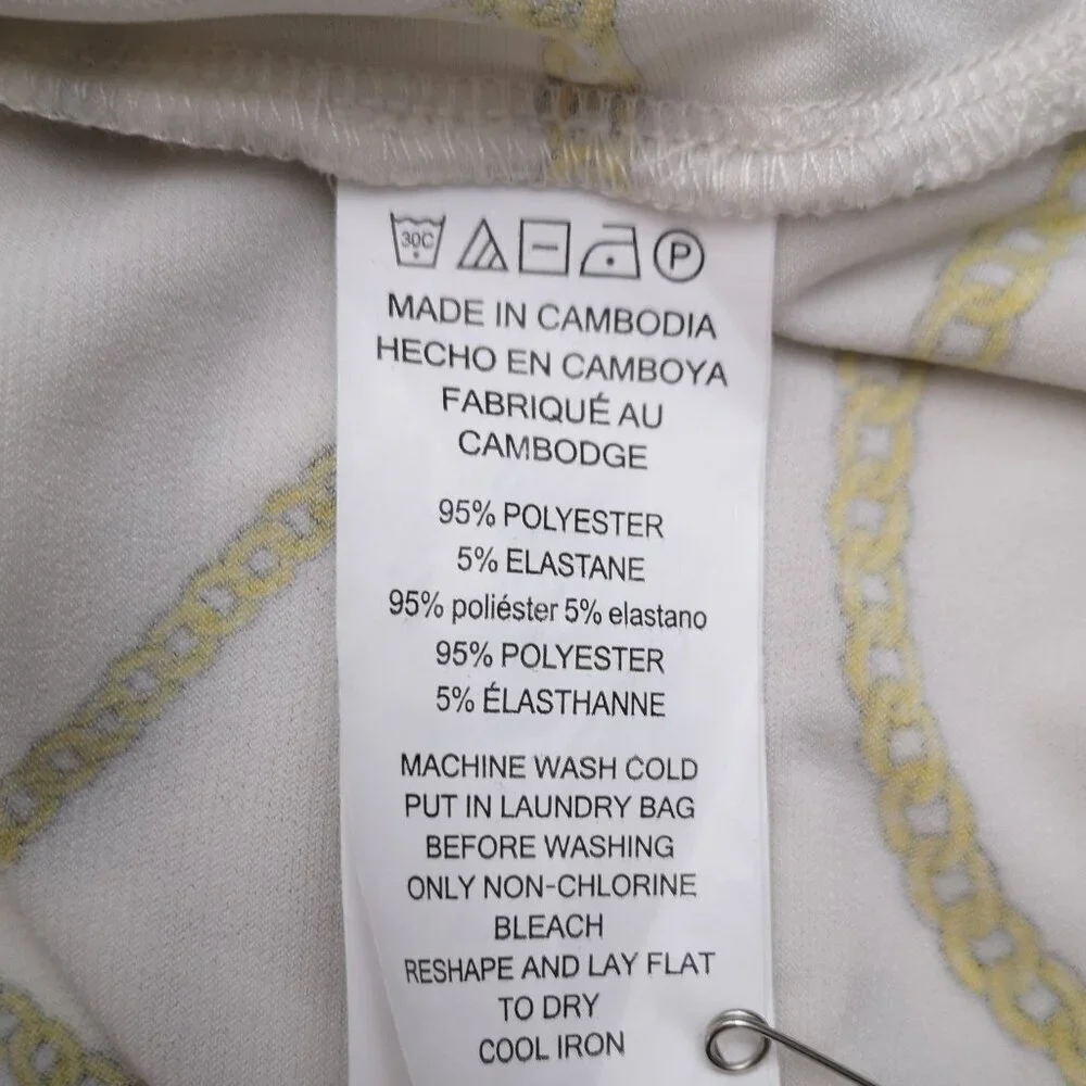 Michael Michael Kors Ladies Size XL Off White & Gold Chain Pattern Top - Picture 6 of 13